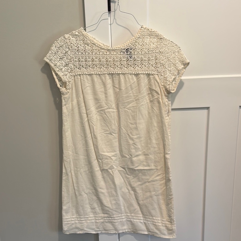 Gap Cream Lace Cap Sleeve Dress